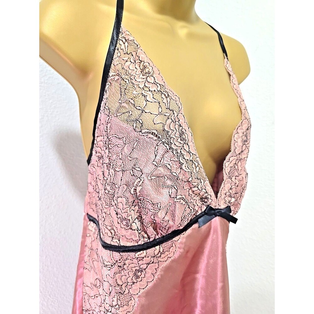 Cacique Slip Dress 14 16 Lace Satin Pink Mauve Coquette Dainty Lingerie Chemise